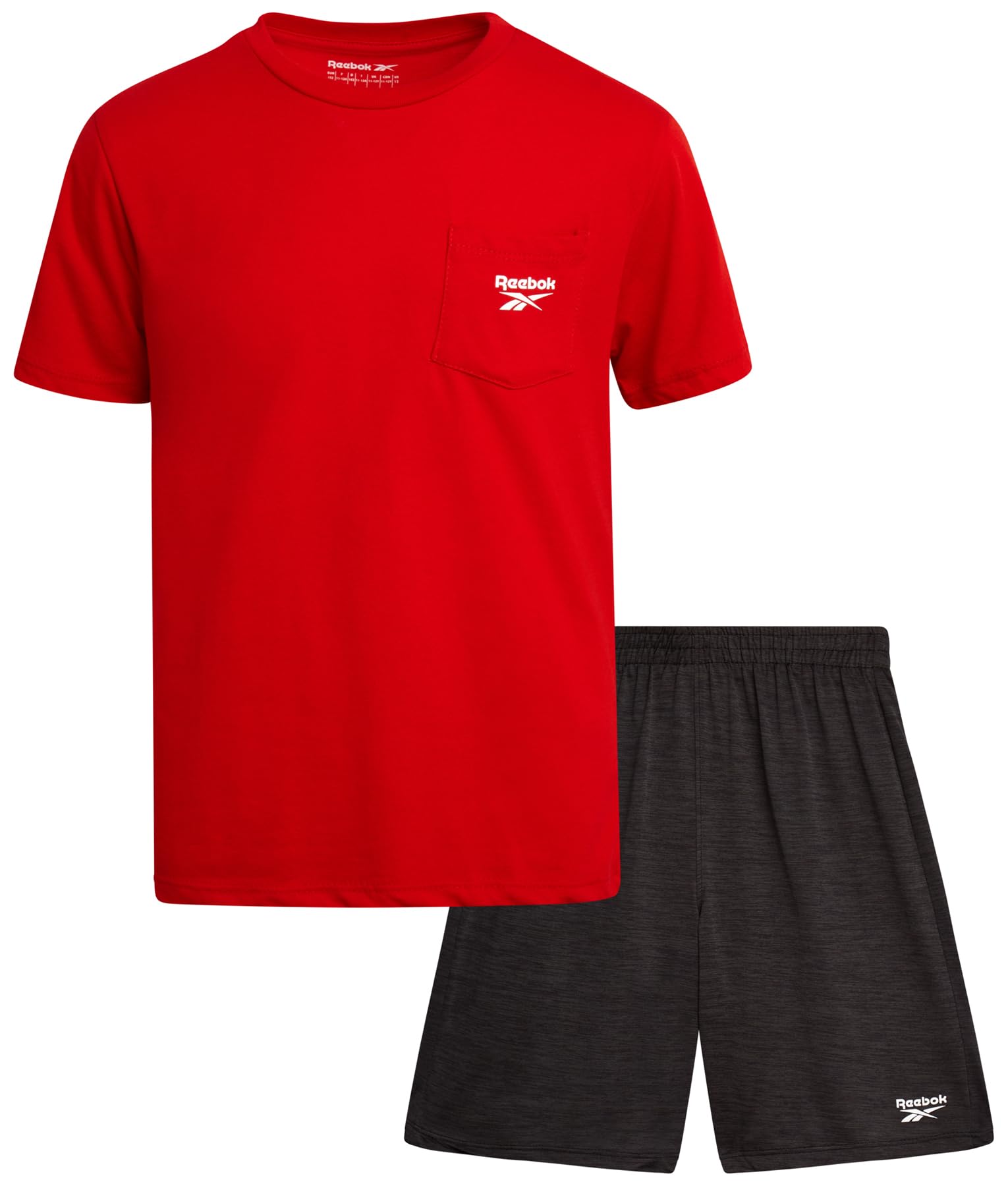 Reebok Boys Athletic Shorts Set - 2 Piece Summer Clothes Outfit with Graphic Tee and Boys Basketball Shorts for Active Kids